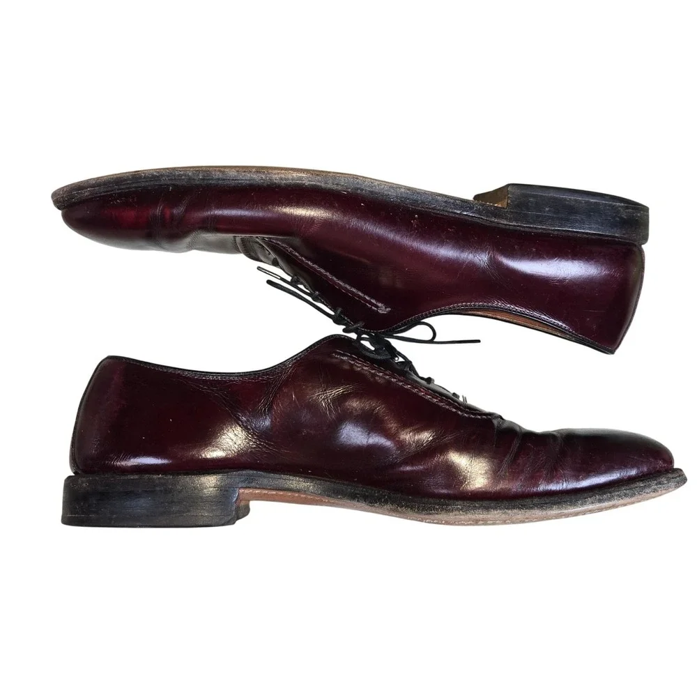 Allen Edmonds Classic Burgundy Leather Cap‎ Toe Oxford Dress Shoes Men 11.5B